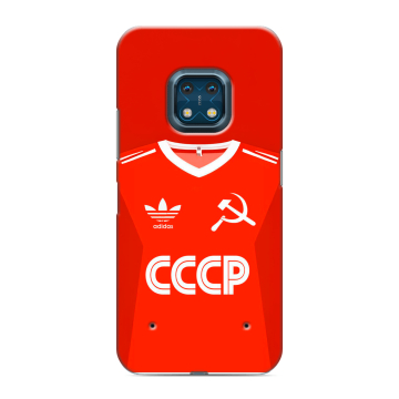 Силиконовый противоударный чехол на Nokia XR20 с принтом Флаг Герб СССР