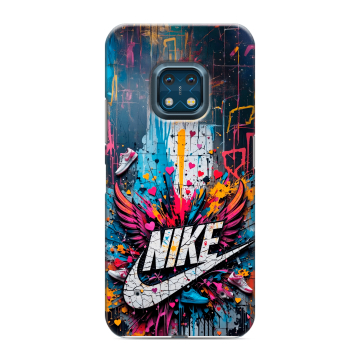 Силиконовый противоударный чехол на Nokia XR20 с принтом Nike Найк Силиконовый противоударный чехол на Nokia XR20 с принтом Nike Найк