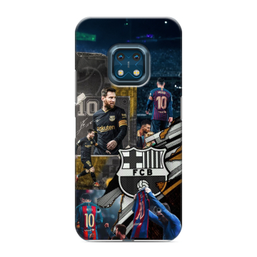Силиконовый противоударный чехол на Nokia XR20 с принтом Messi Barcelona