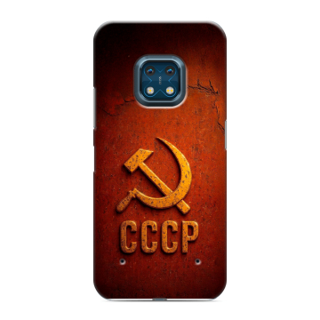 Силиконовый противоударный чехол на Nokia XR20 с принтом Флаг Герб СССР