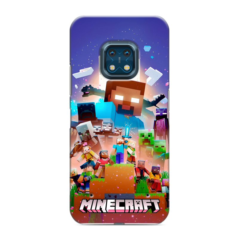 Силиконовый противоударный чехол на Nokia XR20 с принтом Майнкрафт Minecraft Силиконовый противоударный чехол на Nokia XR20 с принтом Майнкрафт Minecraft