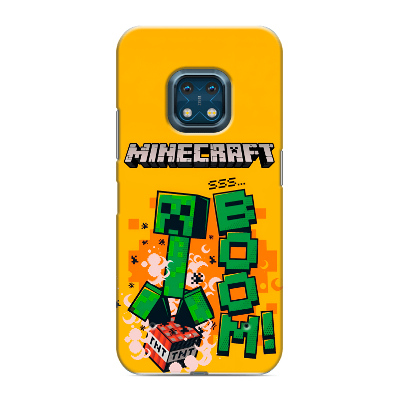 Силиконовый противоударный чехол на Nokia XR20 с принтом Майнкрафт Minecraft Силиконовый противоударный чехол на Nokia XR20 с принтом Майнкрафт Minecraft
