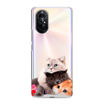 Силиконовый чехол на Huawei Nova 8 с принтом Кошки