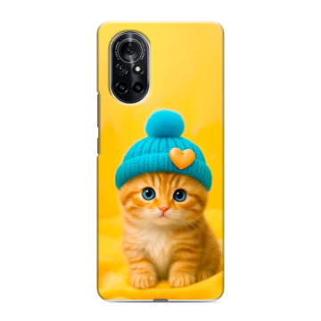 Силиконовый чехол на Huawei Nova 8 с принтом Котенок в шапке