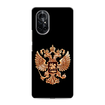 Силиконовый чехол на Huawei Nova 8 с принтом Герб России золотой