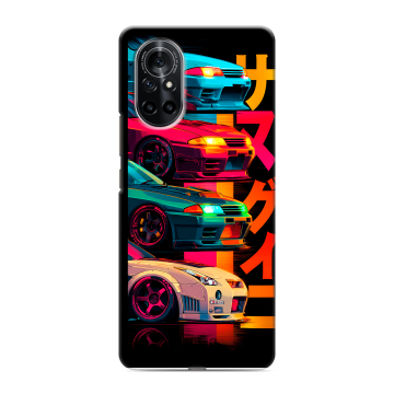 Силиконовый чехол на Huawei Nova 8 с принтом Гоночные машины