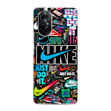 Силиконовый чехол на Huawei Nova 8 с принтом найк nike черный