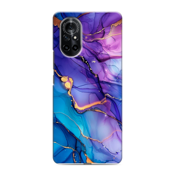 Силиконовый чехол на Huawei Nova 8 с принтом синий мрамор