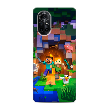 Силиконовый чехол на Huawei Nova 8 с принтом Майнкрафт Minecraft