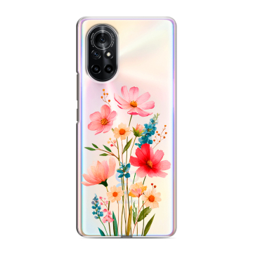 Силиконовый чехол на Huawei Nova 8 с принтом Цветы Силиконовый чехол на Huawei Nova 8 с принтом Цветы