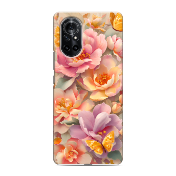 Силиконовый чехол на Huawei Nova 8 с принтом Цветы и бабочки Силиконовый чехол на Huawei Nova 8 с принтом Цветы и бабочки