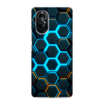 Силиконовый чехол на Huawei Nova 8 с принтом Неоновые соты Силиконовый чехол на Huawei Nova 8 с принтом Неоновые соты