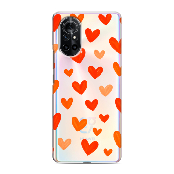 Силиконовый чехол на Huawei Nova 8 с принтом Сердечки Силиконовый чехол на Huawei Nova 8 с принтом Сердечки