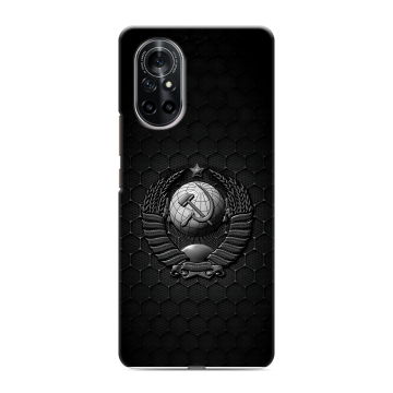 Силиконовый чехол на Huawei Nova 8 с принтом Герб Флаг СССР