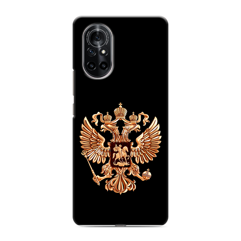 Силиконовый чехол на Huawei Nova 8 с принтом Герб России золотой Силиконовый чехол на Huawei Nova 8 с принтом Герб России золотой