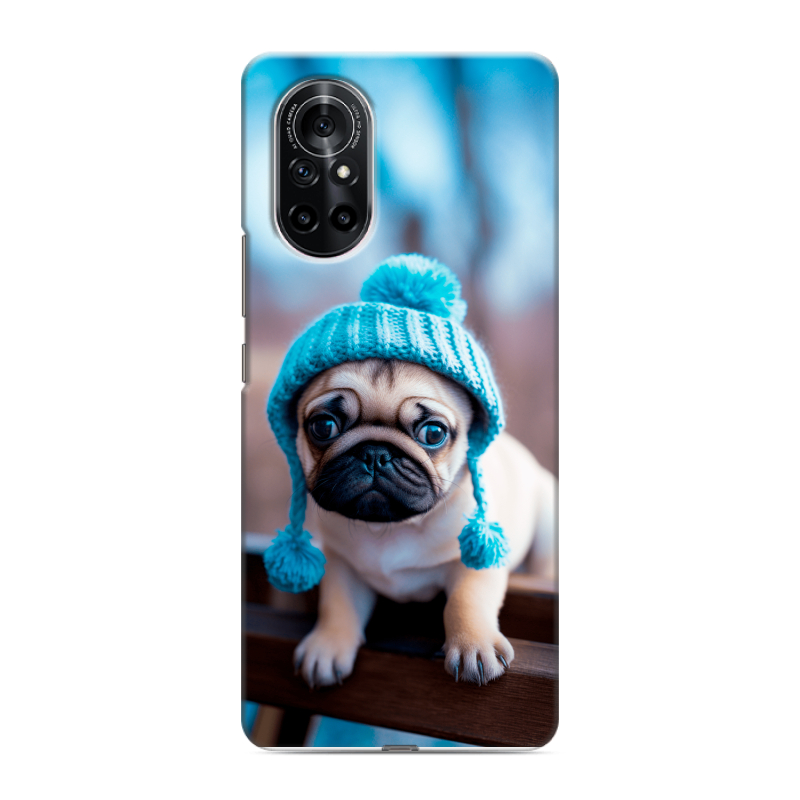 Силиконовый чехол на Huawei Nova 8 с принтом Мопс в шапке Силиконовый чехол на Huawei Nova 8 с принтом Мопс в шапке
