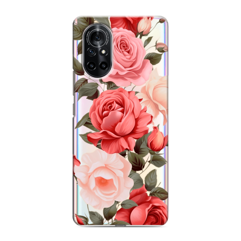 Силиконовый чехол на Huawei Nova 8 с принтом Розы Силиконовый чехол на Huawei Nova 8 с принтом Розы