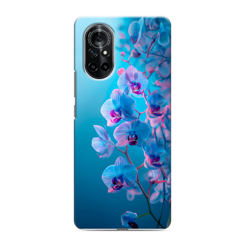 Силиконовый чехол на Huawei Nova 8 с принтом голубые орхидеи Силиконовый чехол на Huawei Nova 8 с принтом голубые орхидеи