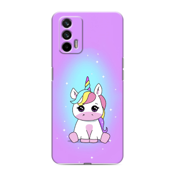 Силиконовый чехол на Realme GT с принтом Единорог