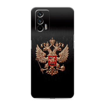 Силиконовый чехол на Realme GT с принтом Герб России