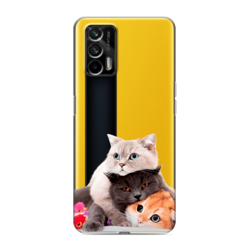 Силиконовый чехол на Realme GT с принтом Кошки