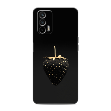 Силиконовый чехол на Realme GT с принтом Черная клубника