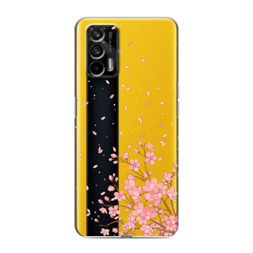 Силиконовый чехол на Realme GT с принтом Ветка сакуры Силиконовый чехол на Realme GT с принтом Ветка сакуры