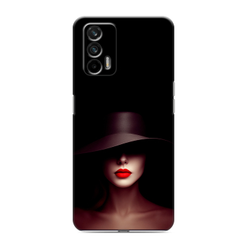 Силиконовый чехол на Realme GT с принтом Девушка в шляпе Силиконовый чехол на Realme GT с принтом Девушка в шляпе