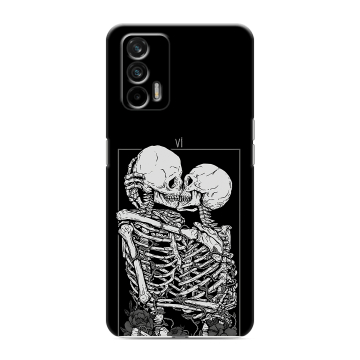 Силиконовый чехол на Realme GT с принтом Поцелуй скелетов Силиконовый чехол на Realme GT с принтом Поцелуй скелетов