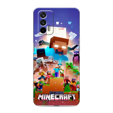 Силиконовый чехол на Realme GT с принтом Майнкрафт Minecraft Силиконовый чехол на Realme GT с принтом Майнкрафт Minecraft