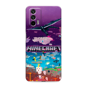 Силиконовый чехол на Realme GT с принтом Майнкрафт Minecraft Силиконовый чехол на Realme GT с принтом Майнкрафт Minecraft
