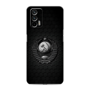 Силиконовый чехол на Realme GT с принтом Герб Флаг СССР