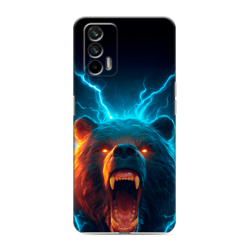 Силиконовый чехол на Realme GT с принтом Медведь Силиконовый чехол на Realme GT с принтом Медведь