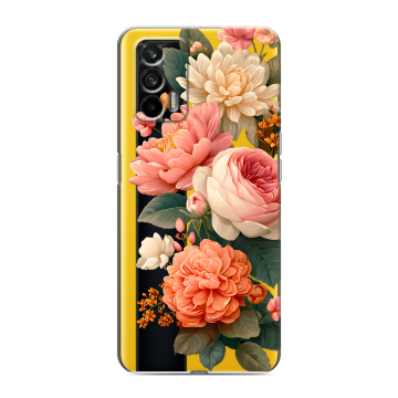 Силиконовый чехол на Realme GT с принтом цветы Силиконовый чехол на Realme GT с принтом цветы