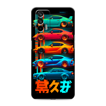 Силиконовый чехол на Realme GT с принтом машины тачки Силиконовый чехол на Realme GT с принтом машины тачки