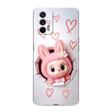 Силиконовый чехол на Realme GT с принтом Labubu Лабубу
