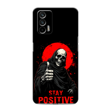 Силиконовый чехол на Realme GT с принтом смешной скелет Силиконовый чехол на Realme GT с принтом смешной скелет