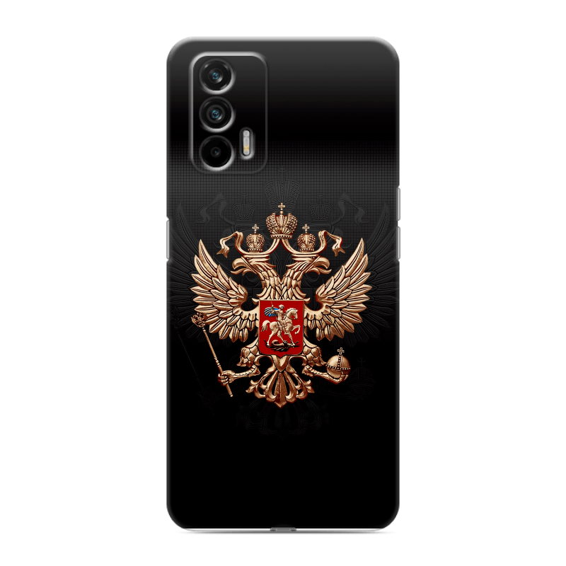 Силиконовый чехол на Realme GT с принтом Герб России Силиконовый чехол на Realme GT с принтом Герб России