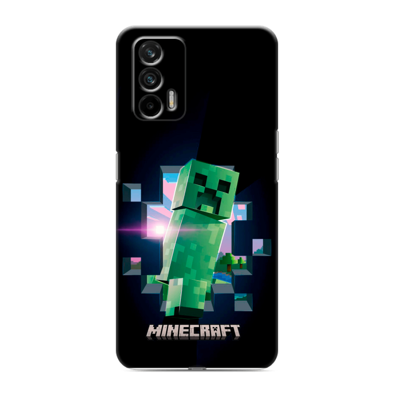 Силиконовый чехол на Realme GT с принтом Майнкрафт Minecraft Силиконовый чехол на Realme GT с принтом Майнкрафт Minecraft