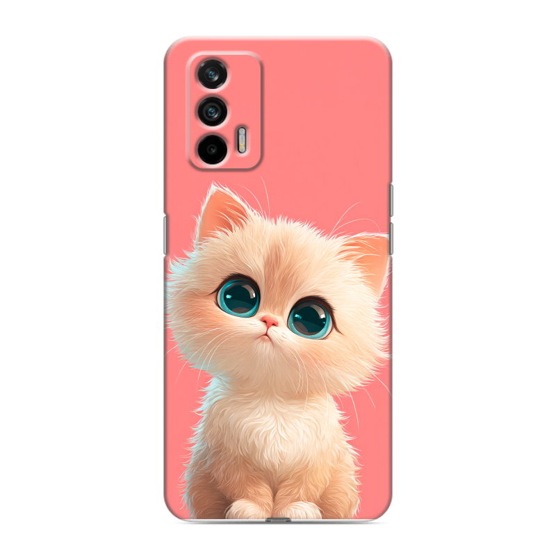 Силиконовый чехол на Realme GT с принтом Розовый котенок Силиконовый чехол на Realme GT с принтом Розовый котенок