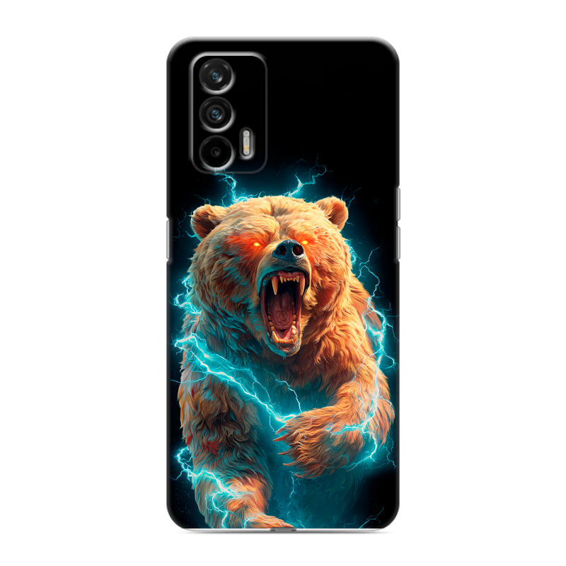 Силиконовый чехол на Realme GT с принтом Медведь Силиконовый чехол на Realme GT с принтом Медведь