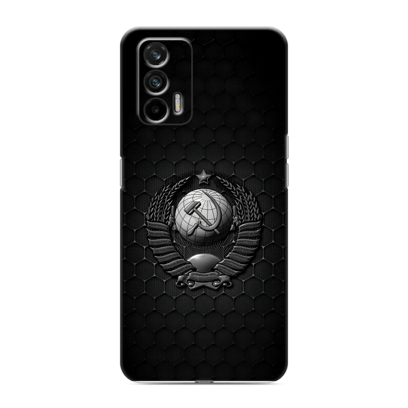 Силиконовый чехол на Realme GT с принтом Герб Флаг СССР Силиконовый чехол на Realme GT с принтом Герб Флаг СССР
