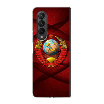 Пластиковый чехол на Samsung Galaxy Z Fold 3 с принтом Герб СССР Пластиковый чехол на Samsung Galaxy Z Fold 3 с принтом Герб СССР