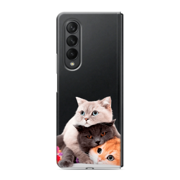 Пластиковый чехол на Samsung Galaxy Z Fold 3 с принтом Кошки Пластиковый чехол на Samsung Galaxy Z Fold 3 с принтом Кошки