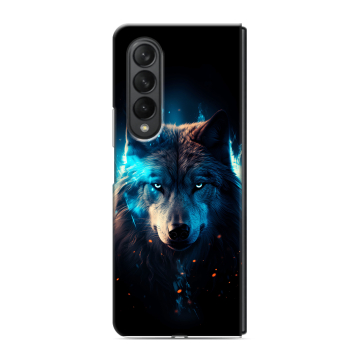Пластиковый чехол на Samsung Galaxy Z Fold 3 с принтом Волк ночной