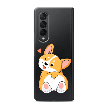 Пластиковый чехол на Samsung Galaxy Z Fold 3 с принтом Корги Пластиковый чехол на Samsung Galaxy Z Fold 3 с принтом Корги