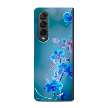 Пластиковый чехол на Samsung Galaxy Z Fold 3 с принтом Голубые цветы Пластиковый чехол на Samsung Galaxy Z Fold 3 с принтом Голубые цветы