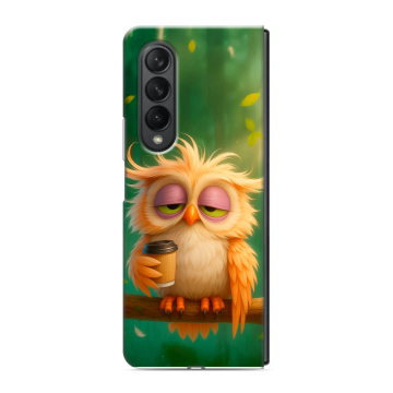 Пластиковый чехол на Samsung Galaxy Z Fold 3 с принтом сова Пластиковый чехол на Samsung Galaxy Z Fold 3 с принтом сова