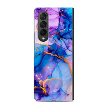 Пластиковый чехол на Samsung Galaxy Z Fold 3 с принтом синий мрамор Пластиковый чехол на Samsung Galaxy Z Fold 3 с принтом синий мрамор