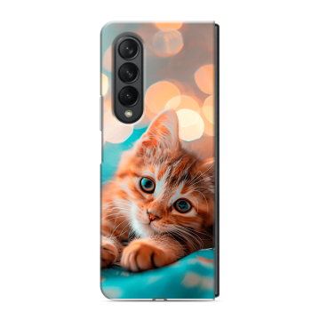 Пластиковый чехол на Samsung Galaxy Z Fold 3 с принтом котик Пластиковый чехол на Samsung Galaxy Z Fold 3 с принтом котик